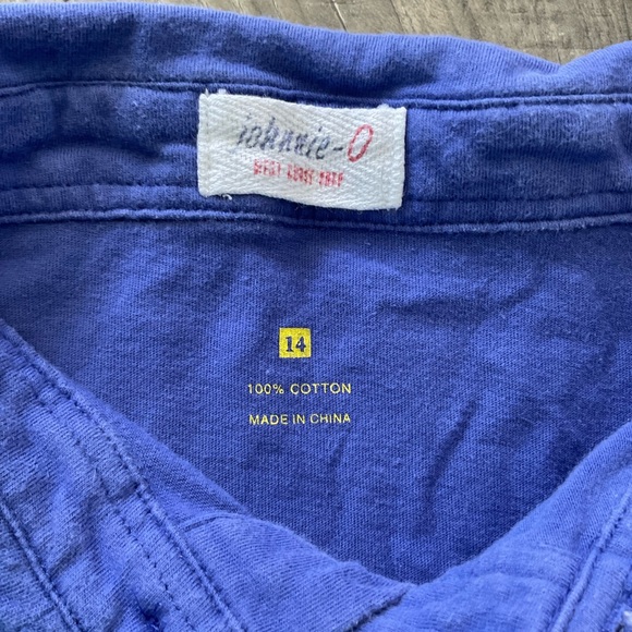 Johnnie O Polo Shirt 
Short Sleeve
Boys Size 14 Garment Dyed Blue - Picture 3 of 6